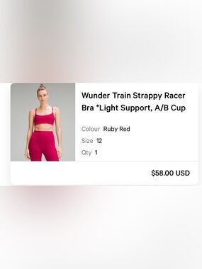 Wunder Train Sports Bra in Ruby Red